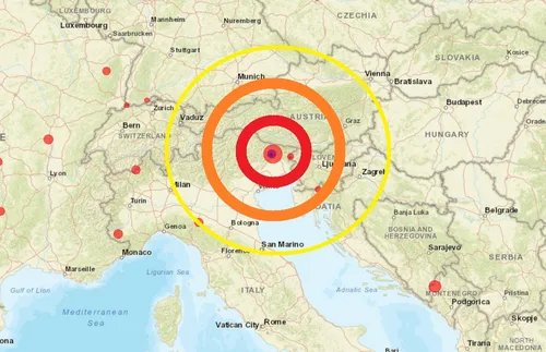 Земетресение 5 по Рихтер в Северна Италия - Удине