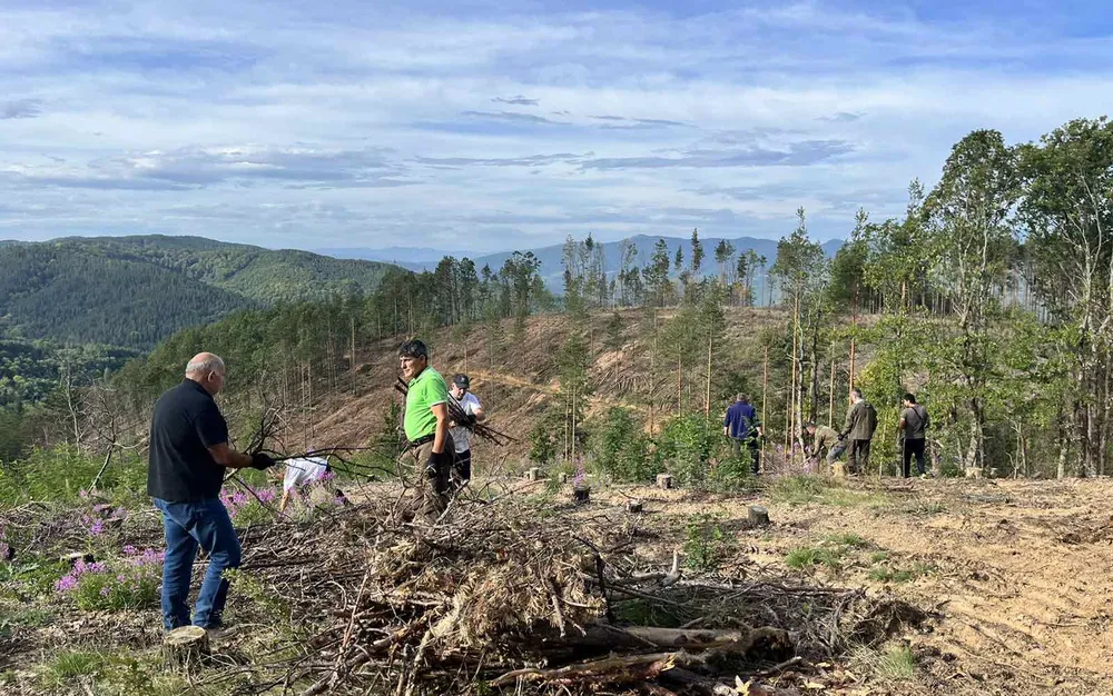 Пожарът над село Фролош все още е активен